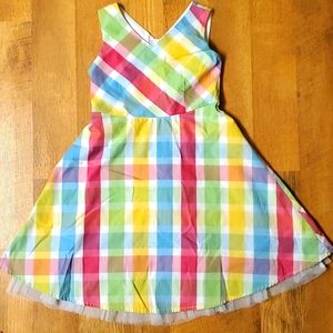 She's the 1 Girls Rainbow‎ Multicolored Plaid Checked Sleeveless Dress